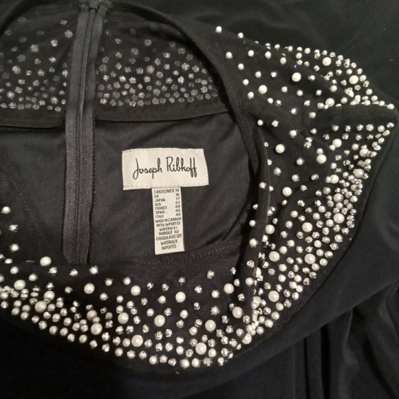 Joseph Ribkoff Navy Ruffle Dress 14 - Picture 6 of 10